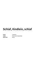 Schlaf, Kindlein, schlaf - Title Page