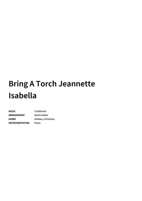 Bring A Torch Jeannette Isabella - Title Page