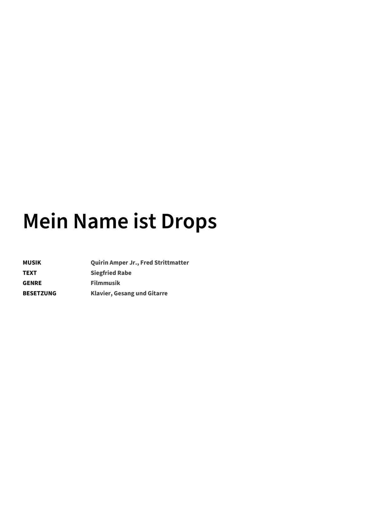 Mein Name ist Drops - Title Page