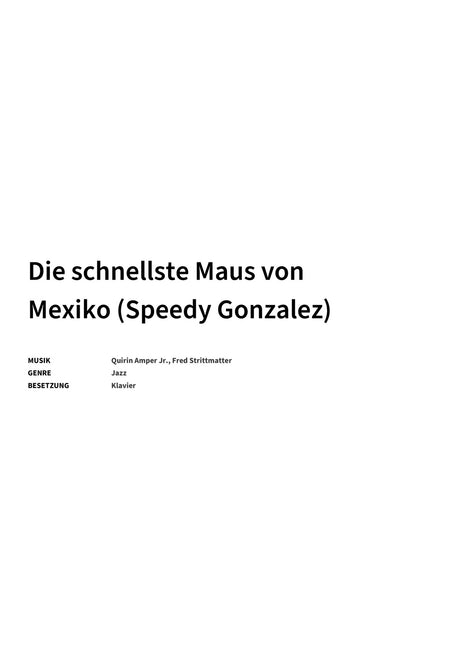 Die schnellste Maus von Mexiko (Speedy Gonzalez) - Title Page