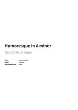 Humoresque in A minor - Title Page