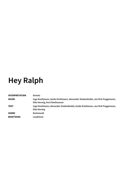 Hey Ralph - Title Page