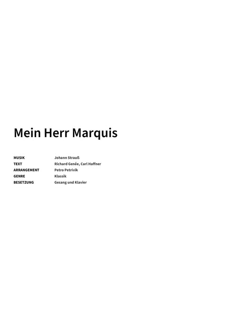 Mein Herr Marquis - Title Page