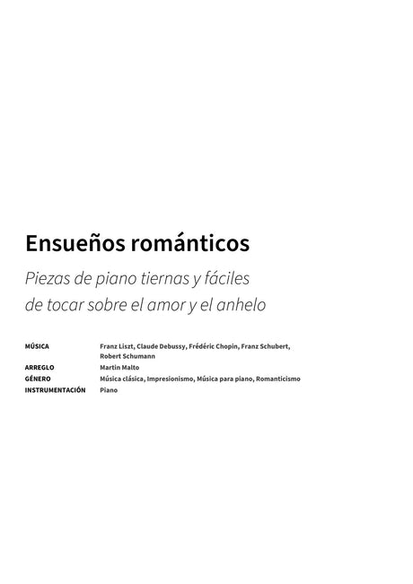 Ensueños románticos - Title Page