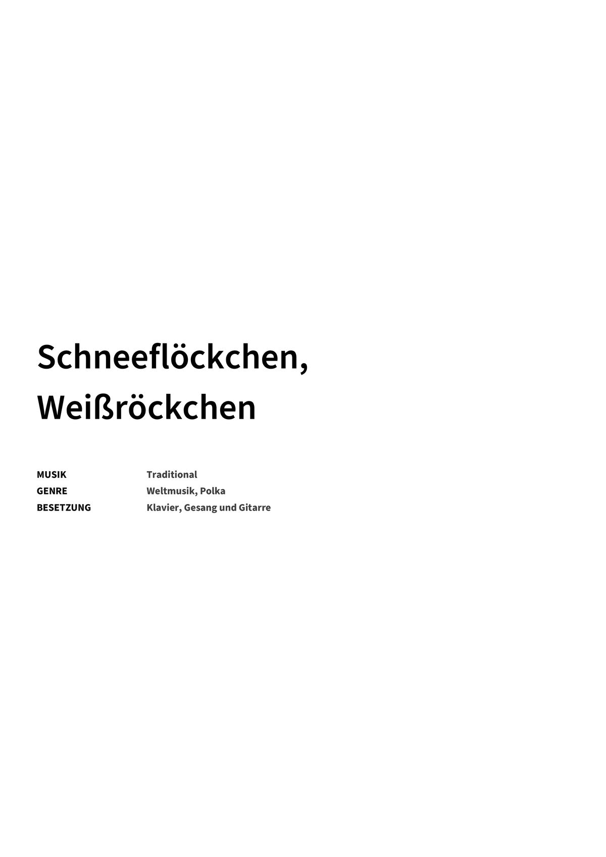 Schneeflöckchen, Weißröckchen - Title Page