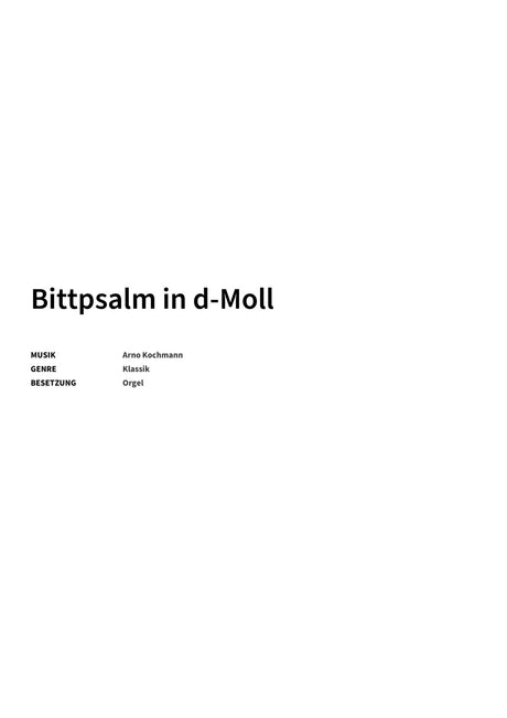 Bittpsalm in d-Moll - Title Page