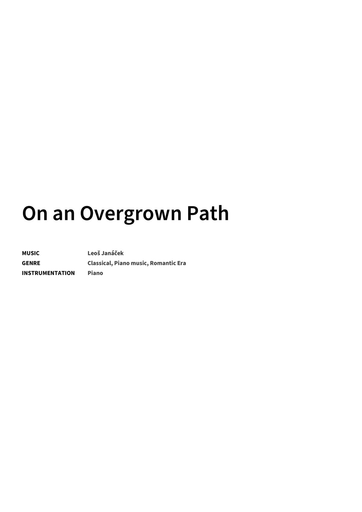 On an Overgrown Path - Title Page