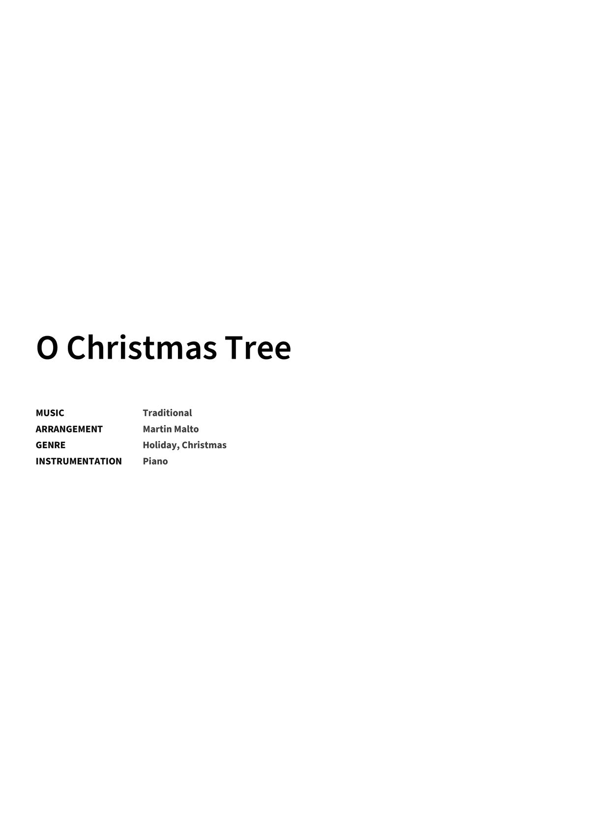 O Christmas Tree - Title Page