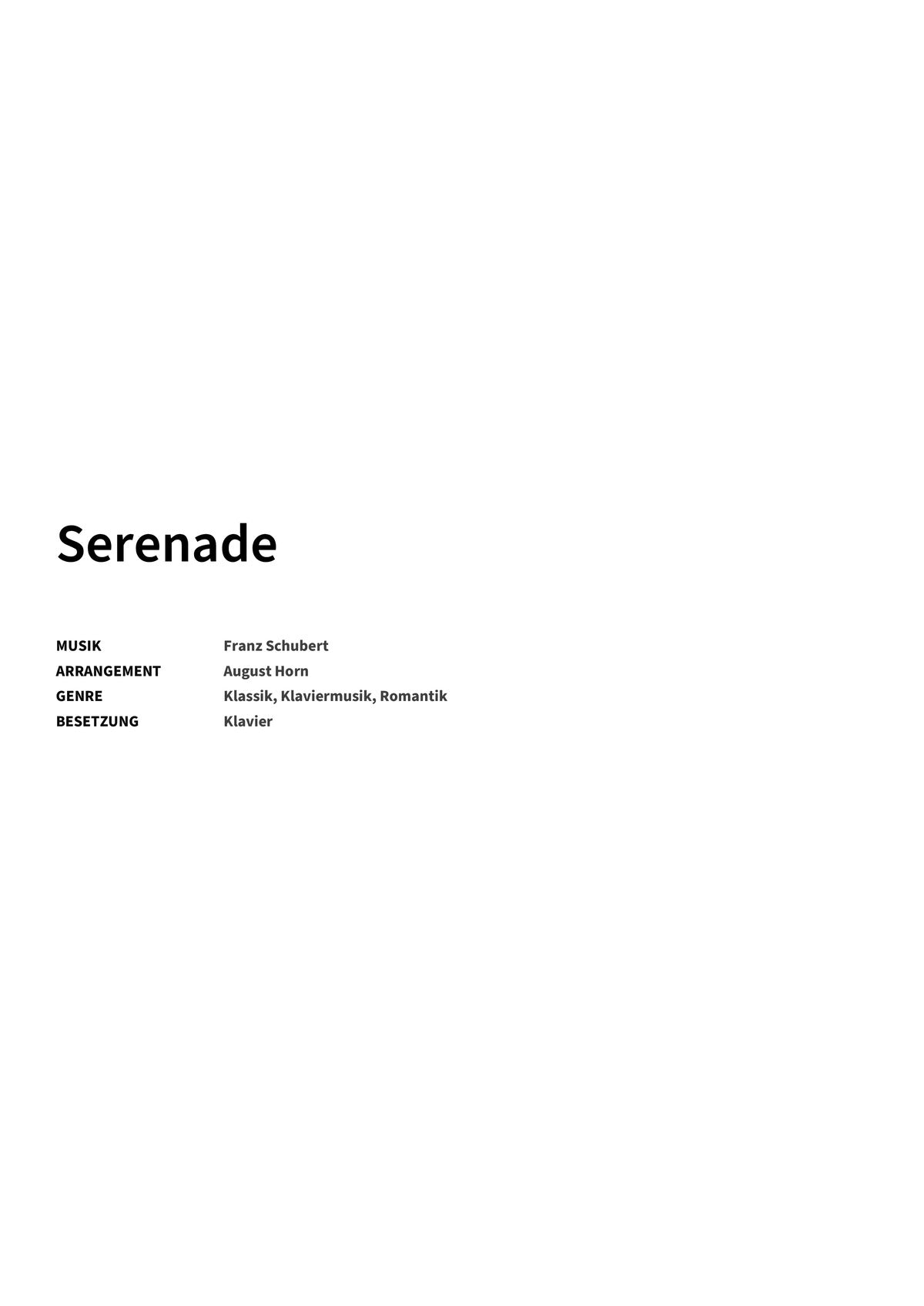 Serenade - Title Page