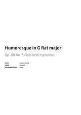 Humoresque in G flat major - Title Page