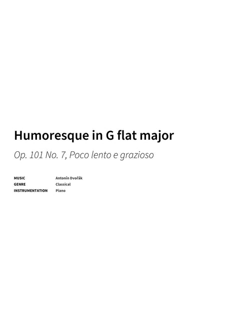 Humoresque in G flat major - Title Page