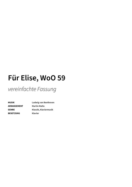 Für Elise, WoO 59 - Title Page