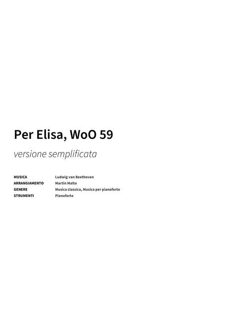 Per Elisa, WoO 59 - Title Page