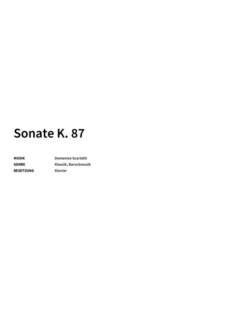 Sonate K. 87 - Title Page