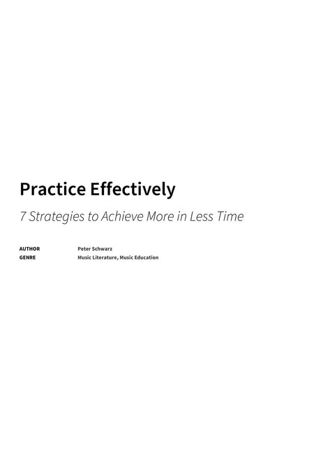Practice Effectively - Title Page