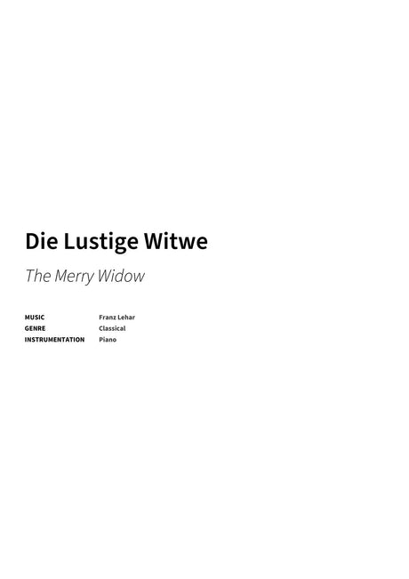 Die Lustige Witwe - Title Page