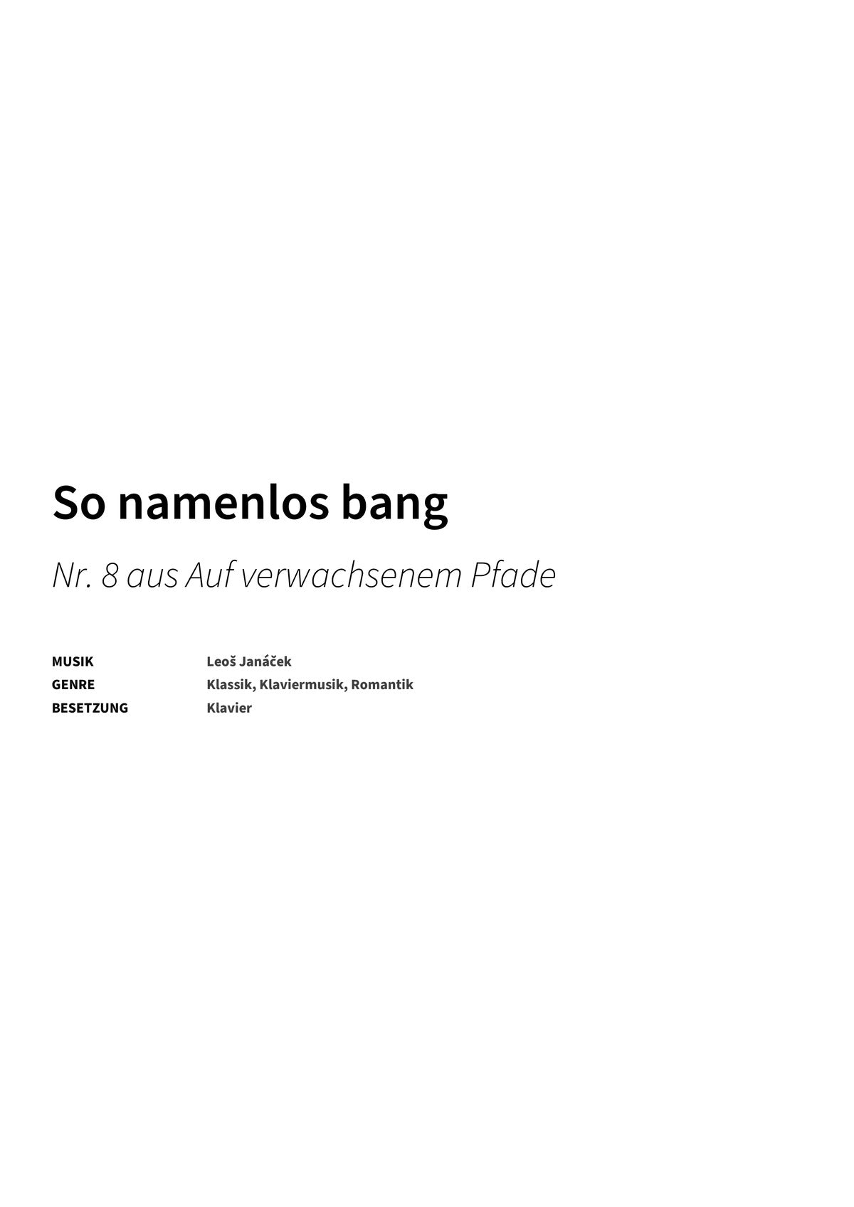 So namenlos bang - Title Page