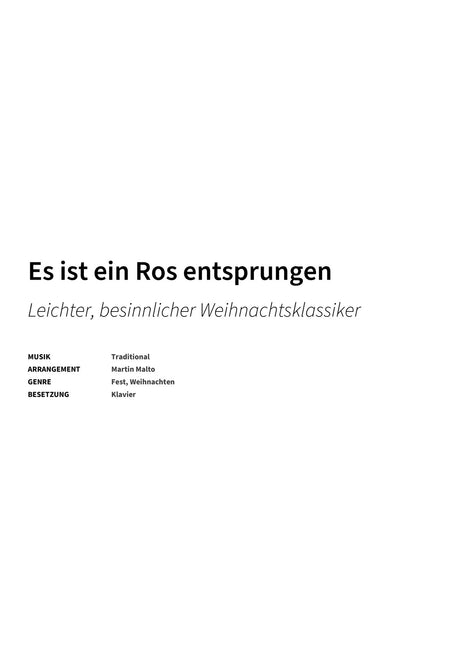 Es ist ein Ros entsprungen - Title Page