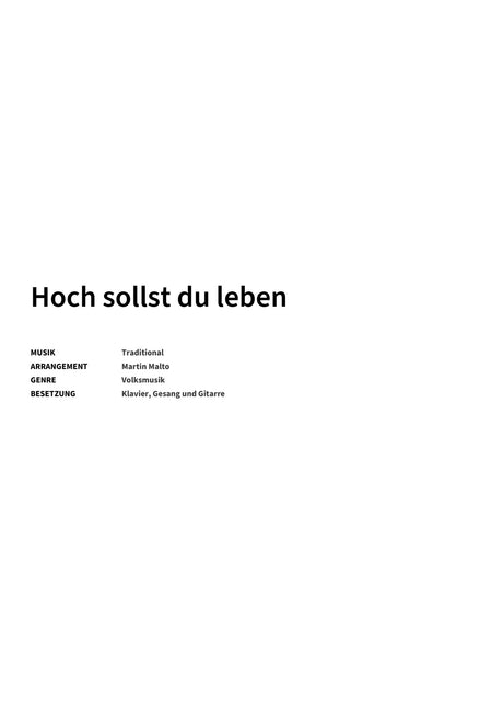 Hoch sollst du leben - Title Page