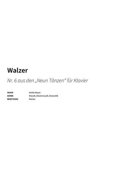 Walzer - Title Page