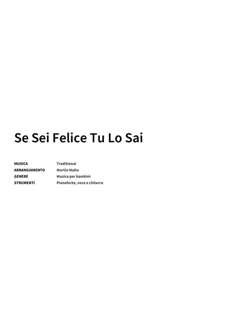Se Sei Felice Tu Lo Sai - Title Page
