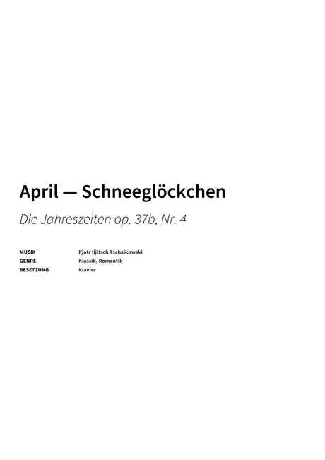 April — Schneeglöckchen - Title Page
