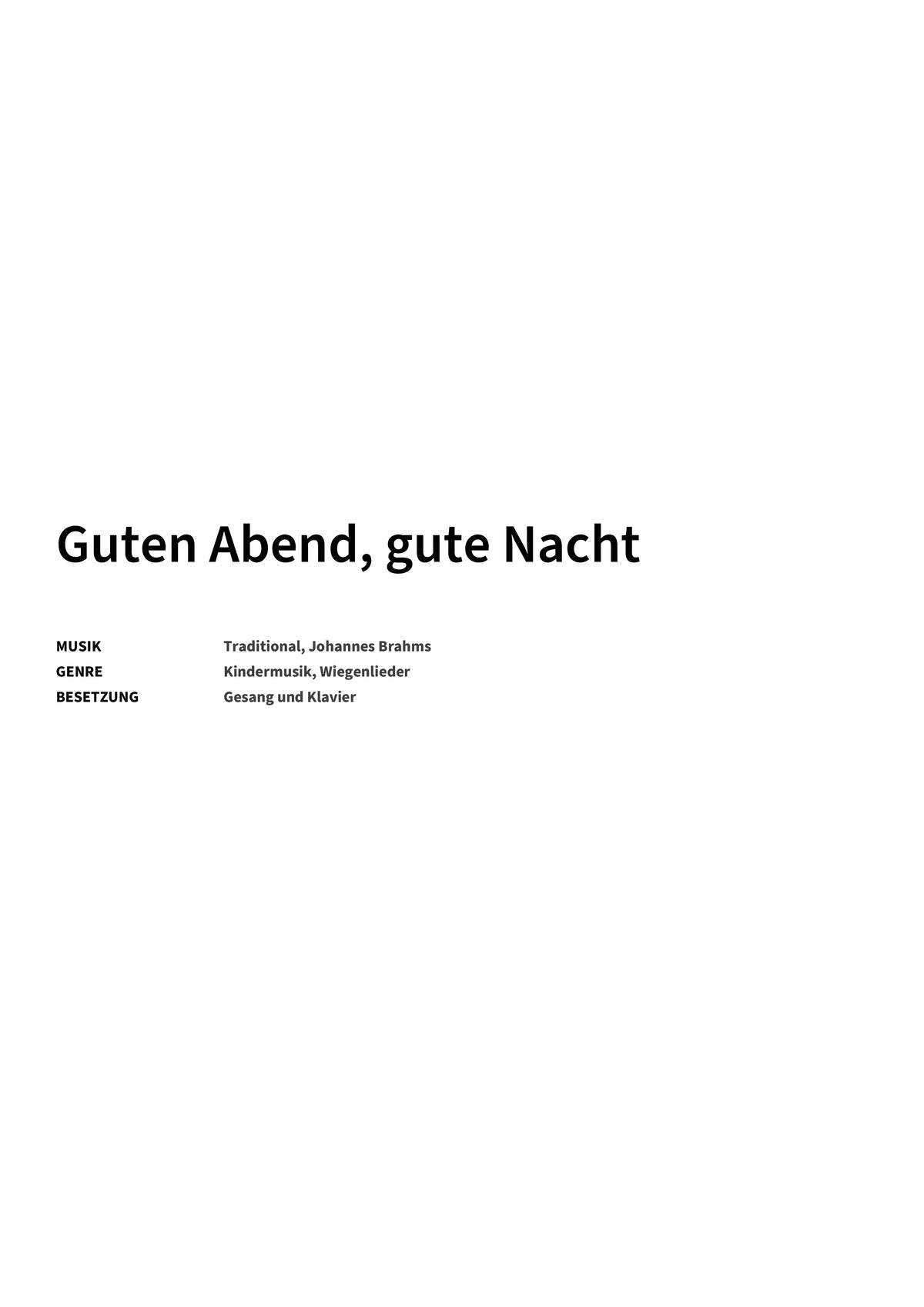Guten Abend, gute Nacht - Title Page