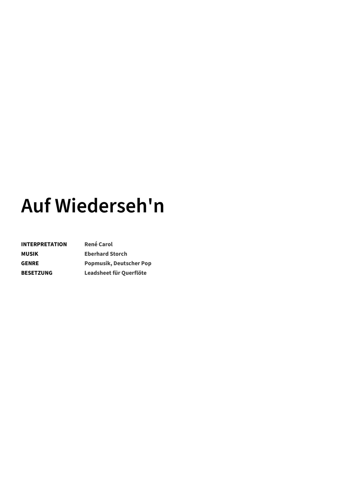 Auf Wiederseh'n - Title Page