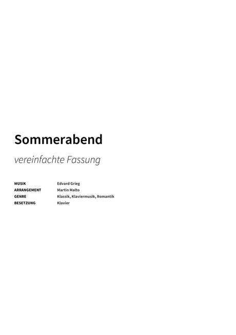Sommerabend - Title Page