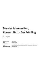 Die vier Jahreszeiten, Konzert Nr. 1 - Der Frühling - Title Page