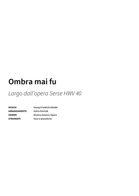 Ombra mai fu - Title Page