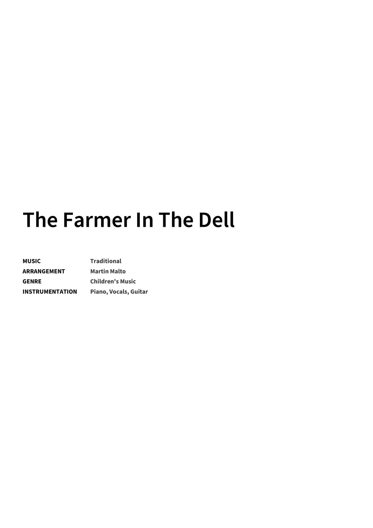 The Farmer In The Dell - Title Page