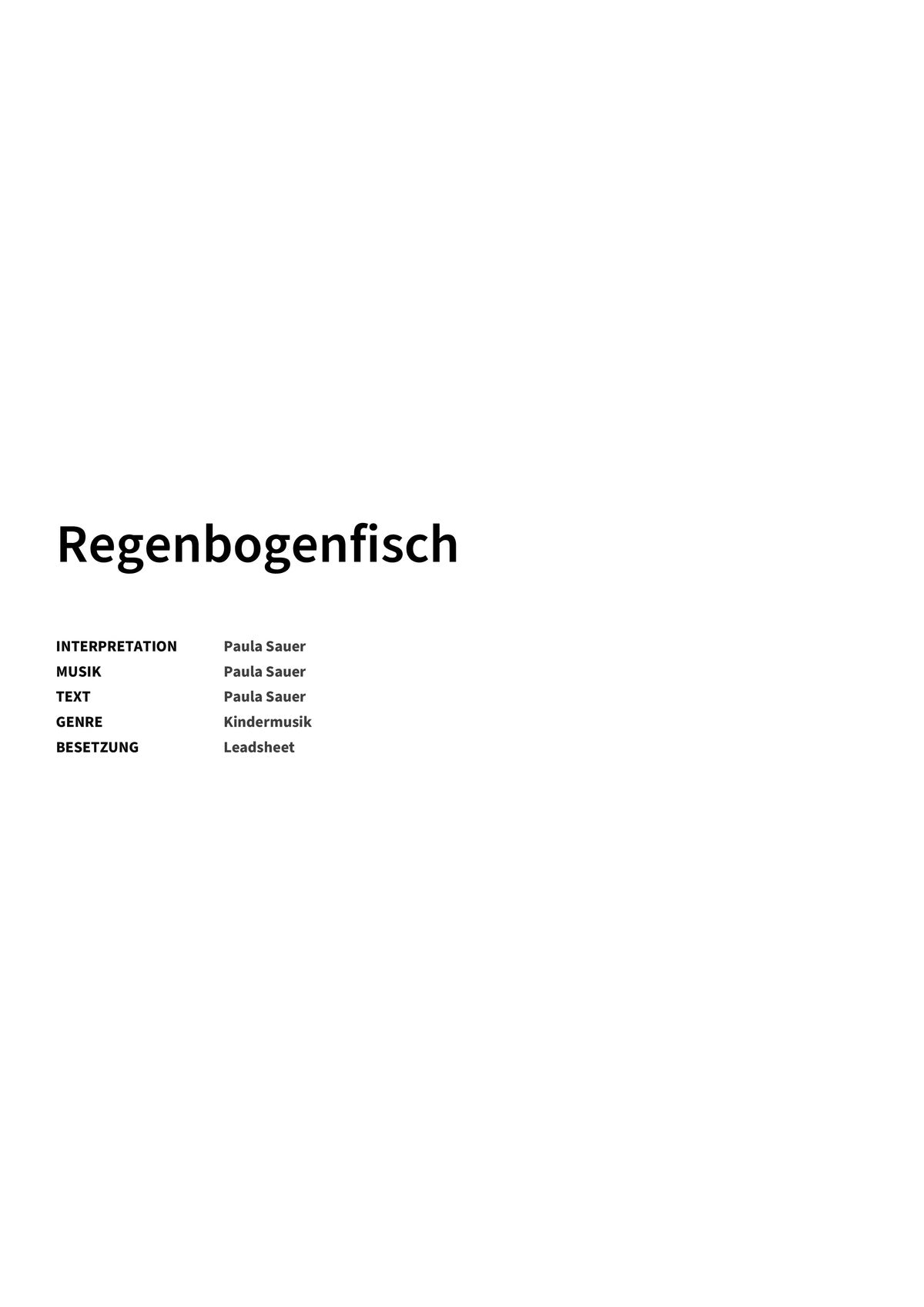 Regenbogenfisch - Title Page