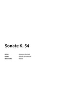 Sonate K. 54 - Title Page
