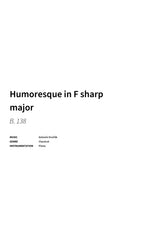 Humoresque in F sharp major - Title Page
