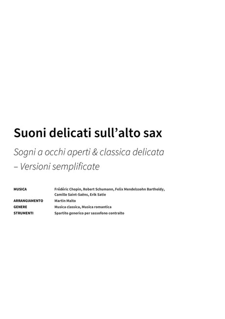 Suoni delicati sull’alto sax - Title Page