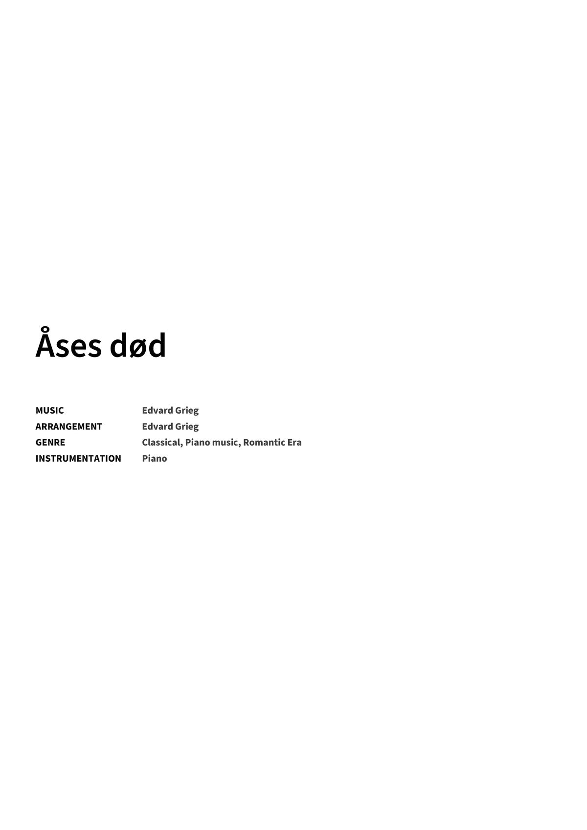 Åses død - Title Page
