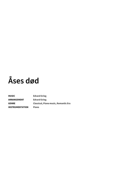 Åses død - Title Page