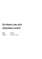 Ein Mann, der sich Kolumbus nannt' - Title Page