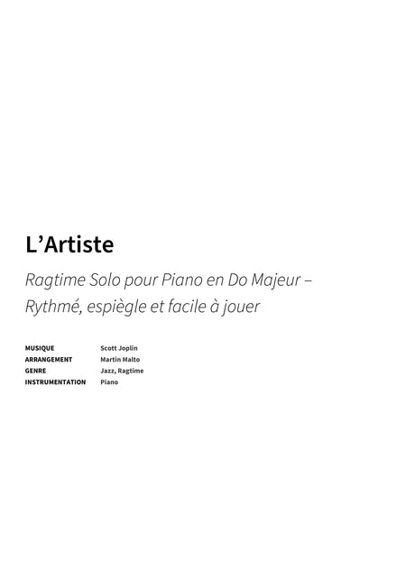 L’Artiste - Title Page