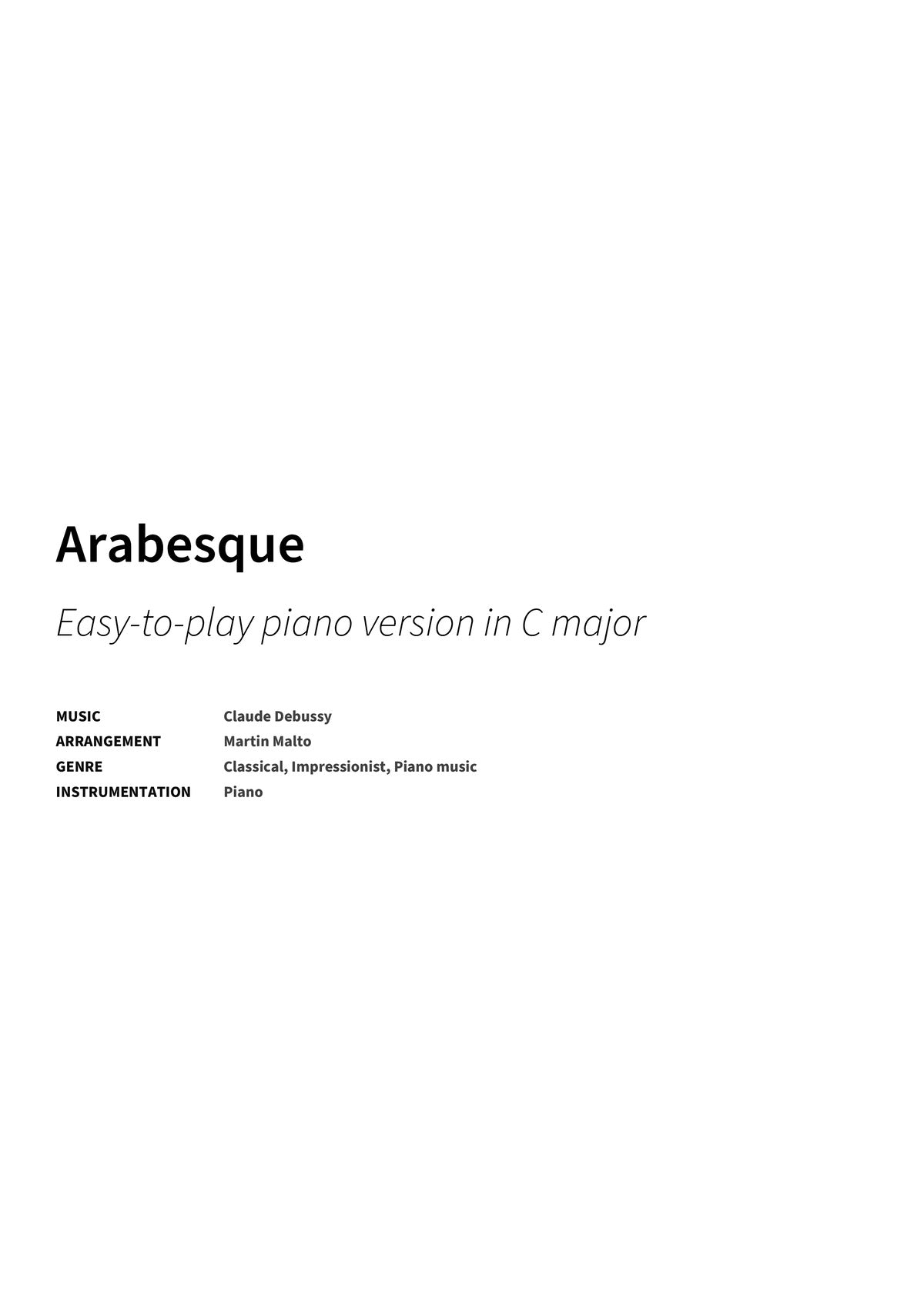 Arabesque - Title Page