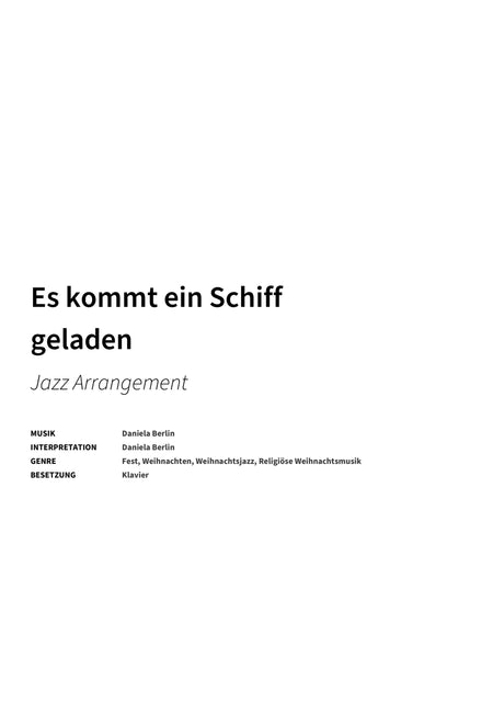 Es kommt ein Schiff geladen - Title Page