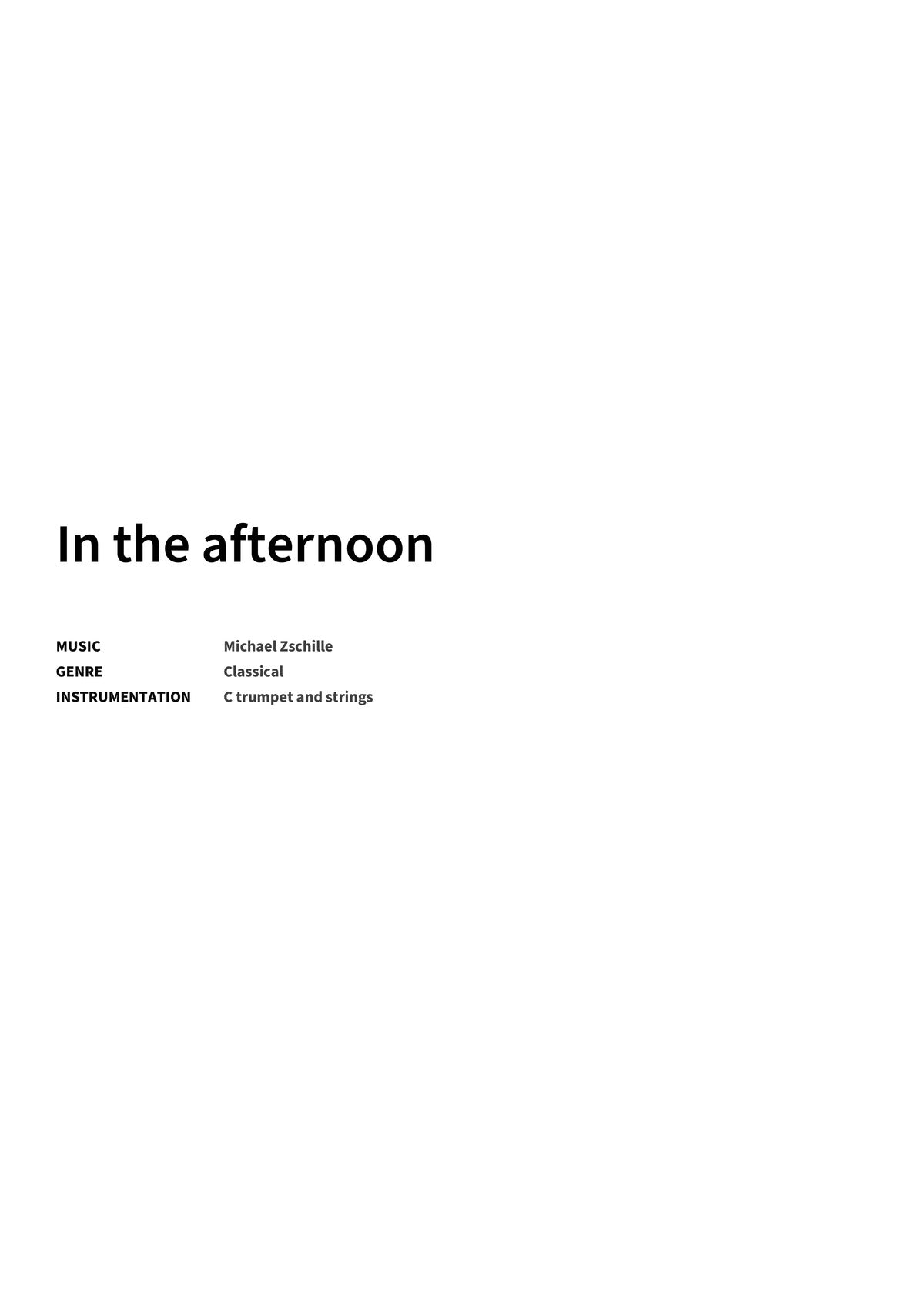 In the afternoon - Title Page