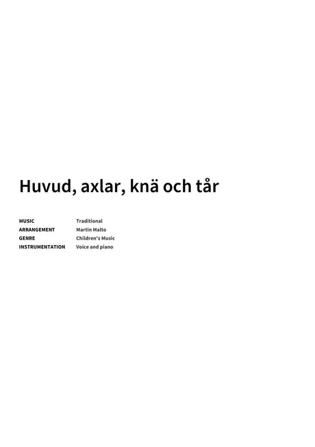 Huvud, axlar, knä och tår - Title Page