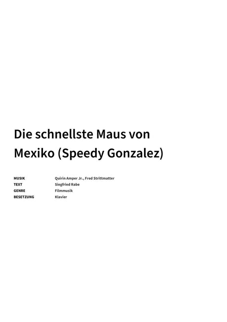 Die schnellste Maus von Mexiko (Speedy Gonzalez) - Title Page