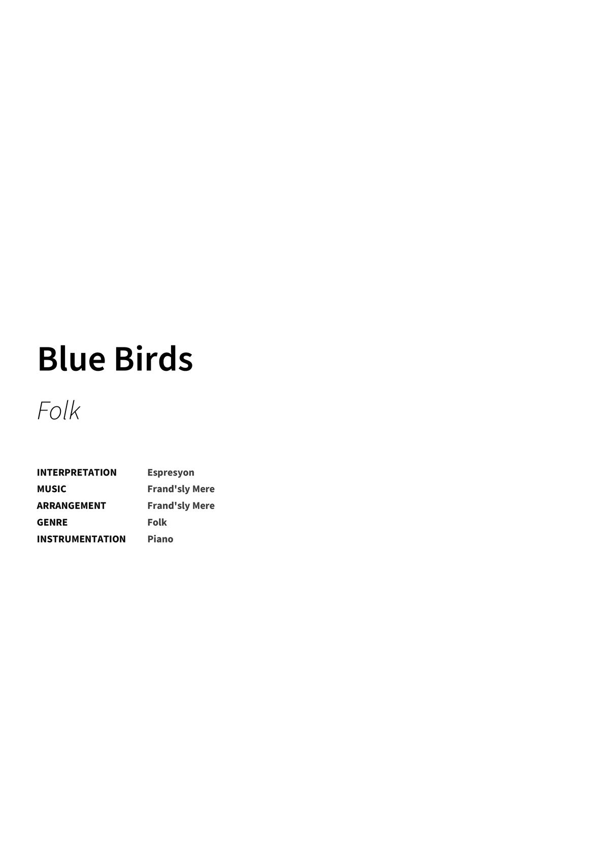 Blue Birds - Title Page
