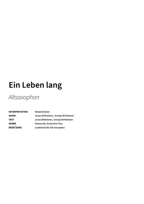 Ein Leben lang - Title Page