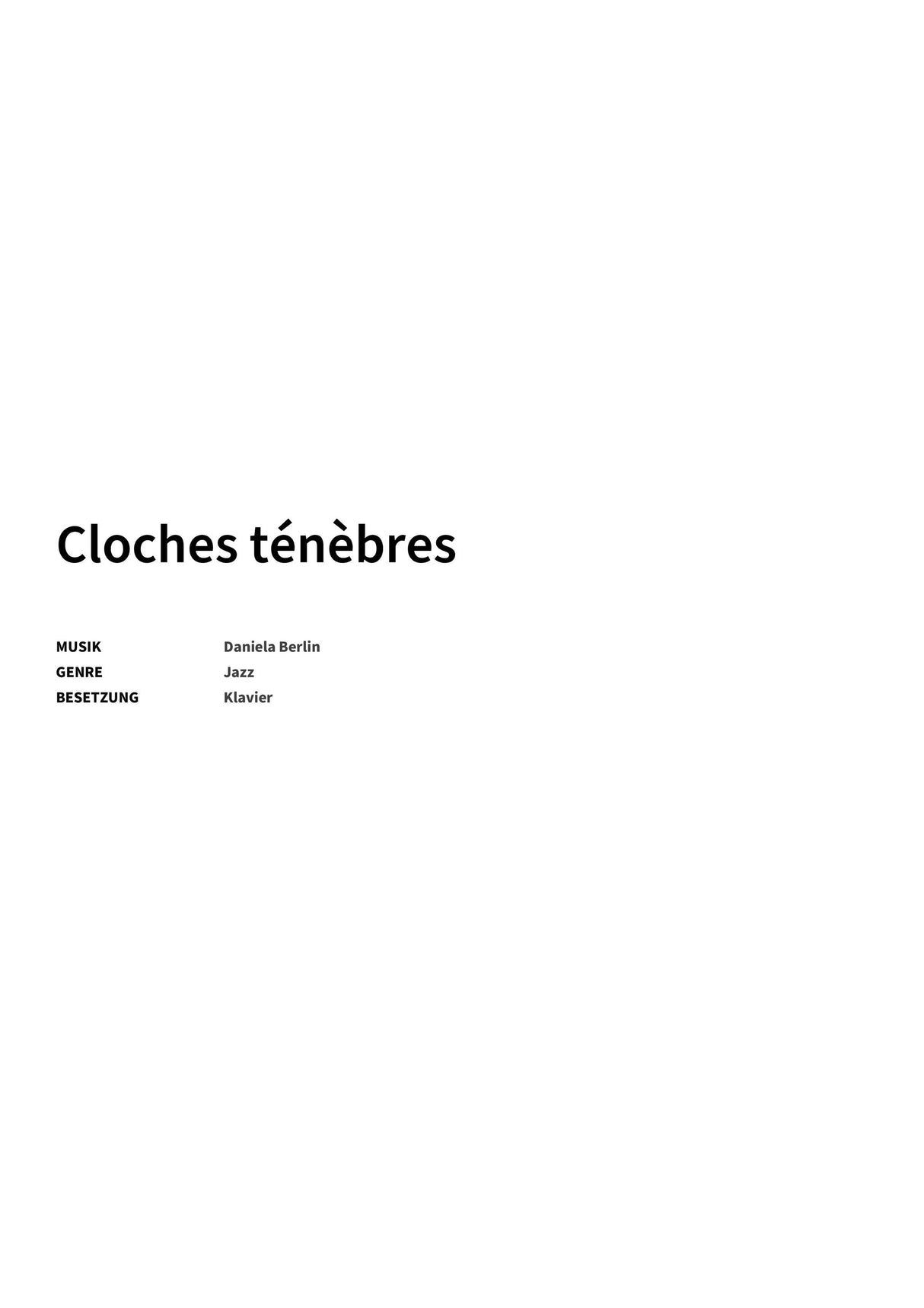 Cloches ténèbres - Title Page