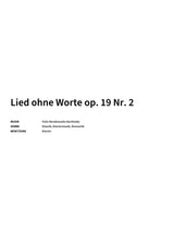 Lied ohne Worte op. 19 Nr. 2 - Title Page