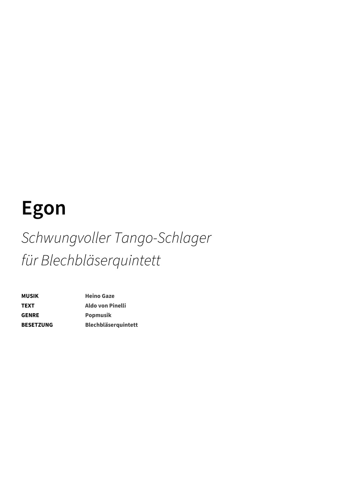 Egon - Title Page